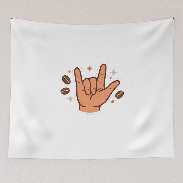 Item preview, Sign Language I Love You Coffee Beans Boho Art designed and sold by MIROUZ2000.