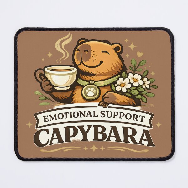 Item preview, Emotional Support Capybara Shirt – Cute Comfort Animal Tea Lover Vintage Graphic Tee designed and sold by Artistry in Motion by MADsrecreation.