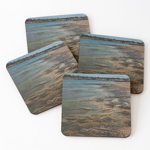 Item preview, Moody Rocky Shoreline and Coastal Harbor Waterfront Along Calm Sea Under Overcast Sky designed and sold by Nmallia.