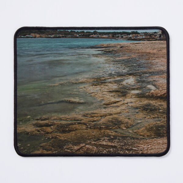 Item preview, Moody Rocky Shoreline and Coastal Harbor Waterfront Along Calm Sea Under Overcast Sky designed and sold by Nmallia.