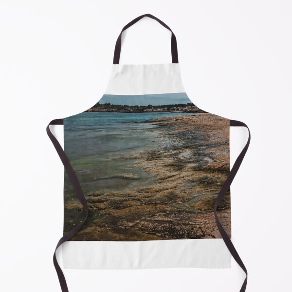 Item preview, Moody Rocky Shoreline and Coastal Harbor Waterfront Along Calm Sea Under Overcast Sky designed and sold by Nmallia.