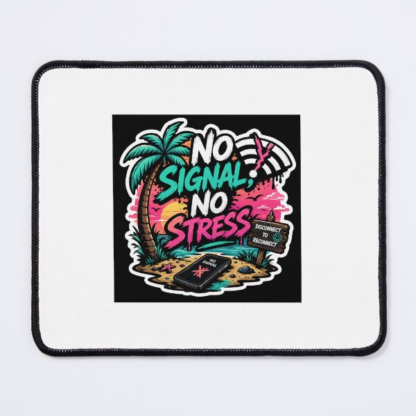 Item preview, No Signal, No Stress Sticker | Digital Detox Beach Vibes | Gen Z Travel Aesthetic | Retro Sunset Graffiti Decal designed and sold by WebdevSticker.