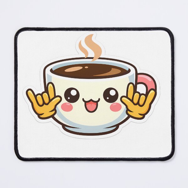 Item preview, Cute Kawaii Coffee Cup Sign Language Cartoon designed and sold by MIROUZ2000.