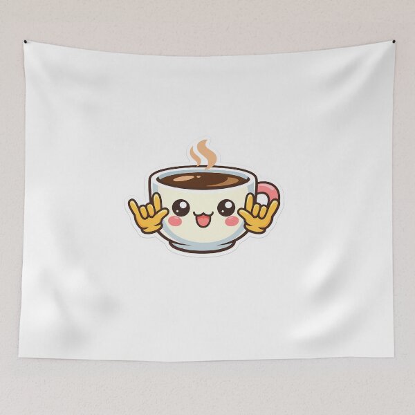 Item preview, Cute Kawaii Coffee Cup Sign Language Cartoon designed and sold by MIROUZ2000.