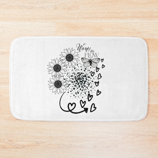 Item preview, Go with the flow, clean and trendy Boho, sunflower and heart graphic with the quote “Wow! The Flow” for essential T-shirts, and other apparel designed and sold by MKTreasures.