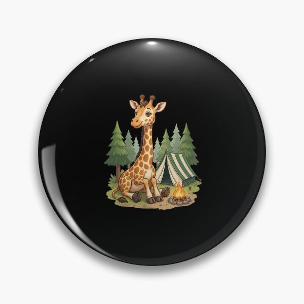Item preview, Camping Giraffe Forest Adventure designed and sold by Timowo Studio | Fine Line Wildlife Art & Modern Nature Graphics.