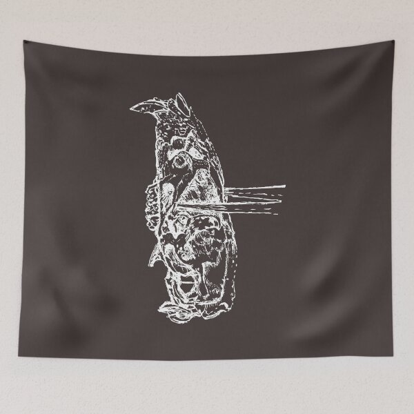Item preview, Rat Skull & Skewers - Light Lines - (#3B3131) designed and sold by The Stippler Process.