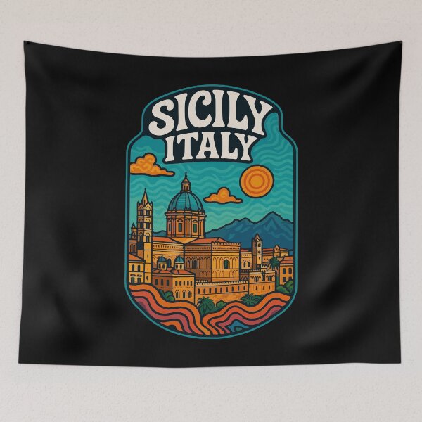 Item preview, Sicily Palermo Cityscape Italy Travel designed and sold by TomFrontierArt.