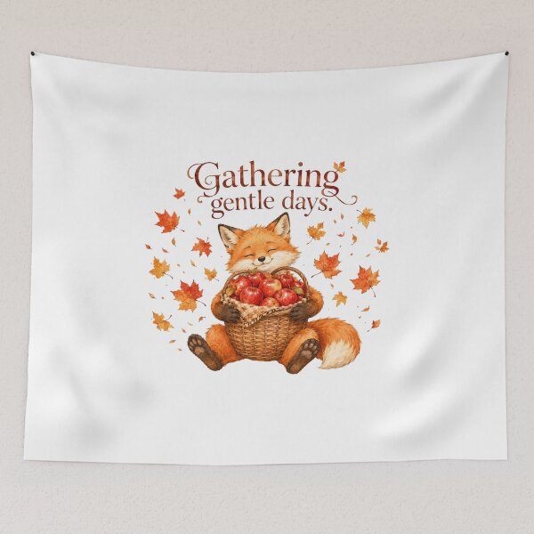 Item preview, Gathering Gentle Days Cute Fox Apple Picking Autumn designed and sold by AQUILAKREO.