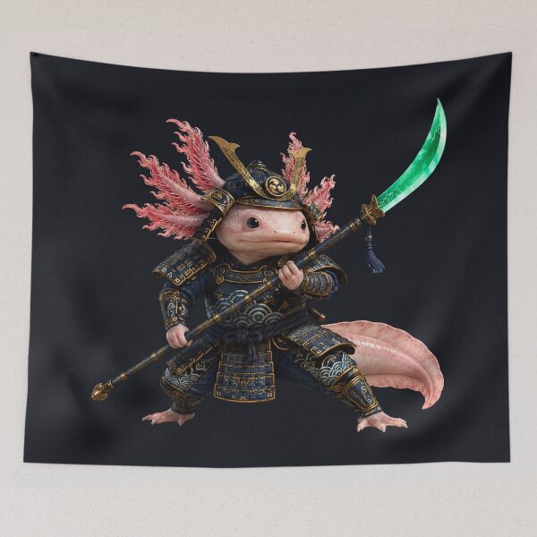 Item preview, Samurai Axolotl Ronin Ukiyo-e Art designed and sold by MarVan-Prints.