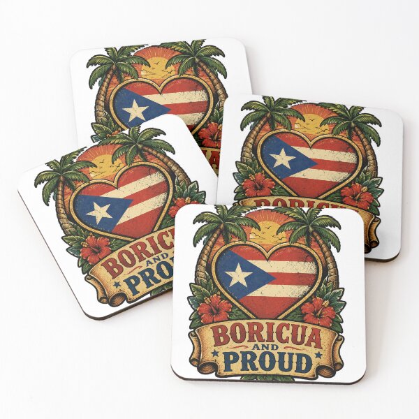 Item preview, Boricua Heart Sunset Palms designed and sold by Squiggle Happy.