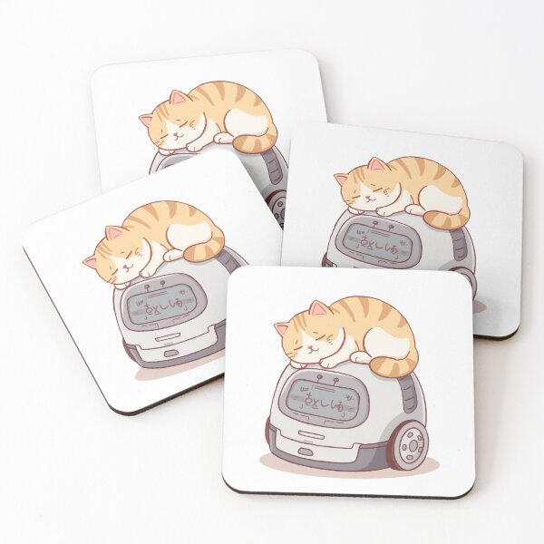 Item preview, Sleeping Orange Cat on Robot Vacuum – Cute Cozy Rest Scene Illustration designed and sold by OksArtStudio.
