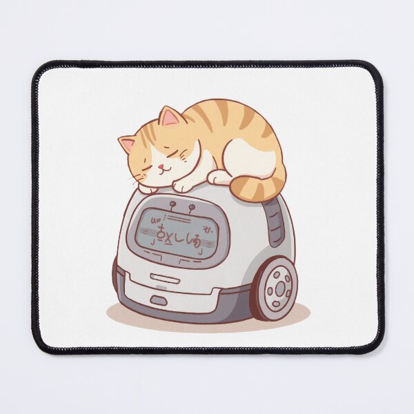 Item preview, Sleeping Orange Cat on Robot Vacuum – Cute Cozy Rest Scene Illustration designed and sold by OksArtStudio.