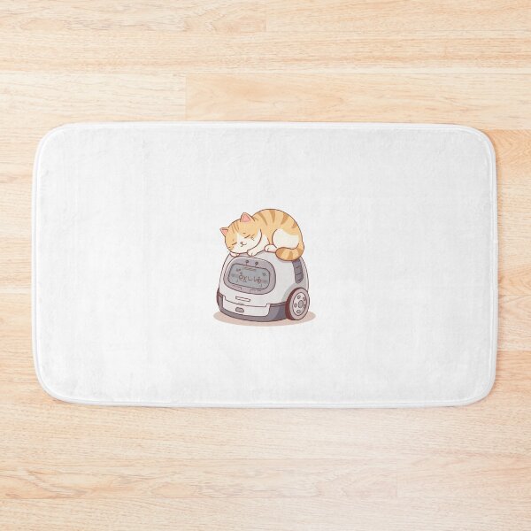 Item preview, Sleeping Orange Cat on Robot Vacuum – Cute Cozy Rest Scene Illustration designed and sold by OksArtStudio.