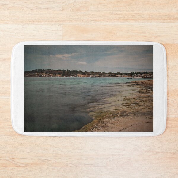Item preview, Moody Rocky Shoreline and Coastal Harbor Waterfront Along Calm Sea Under Overcast Sky designed and sold by Nmallia.