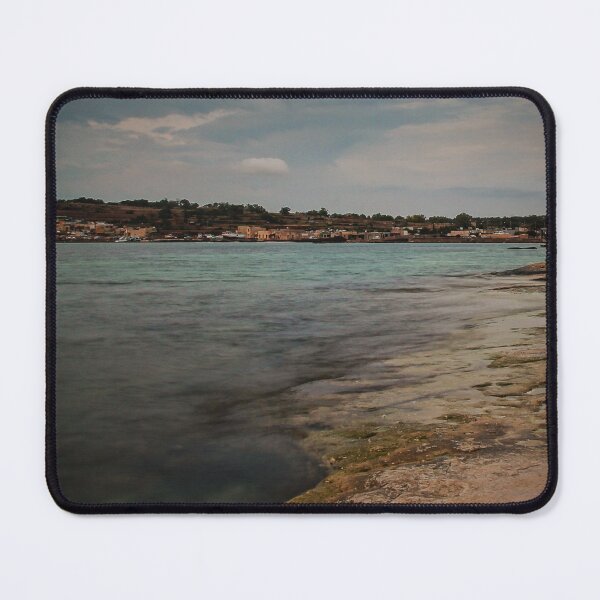 Item preview, Moody Rocky Shoreline and Coastal Harbor Waterfront Along Calm Sea Under Overcast Sky designed and sold by Nmallia.