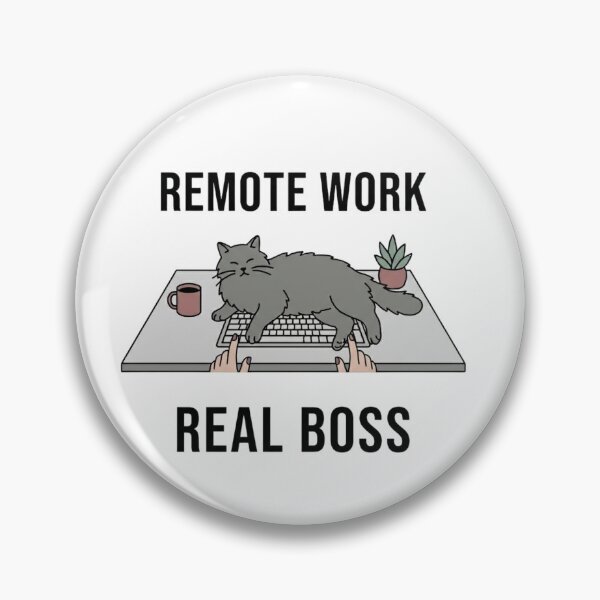 Item preview, Remote Work Real Boss Cat On Keyboard WFH Design designed and sold by SleepyPanda_Designs.