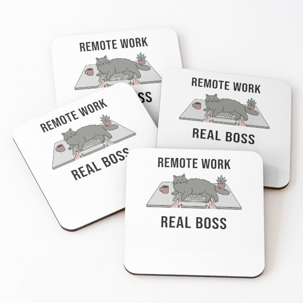 Item preview, Remote Work Real Boss Cat On Keyboard WFH Design designed and sold by SleepyPanda_Designs.