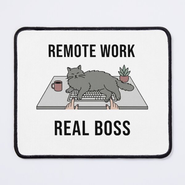 Item preview, Remote Work Real Boss Cat On Keyboard WFH Design designed and sold by SleepyPanda_Designs.