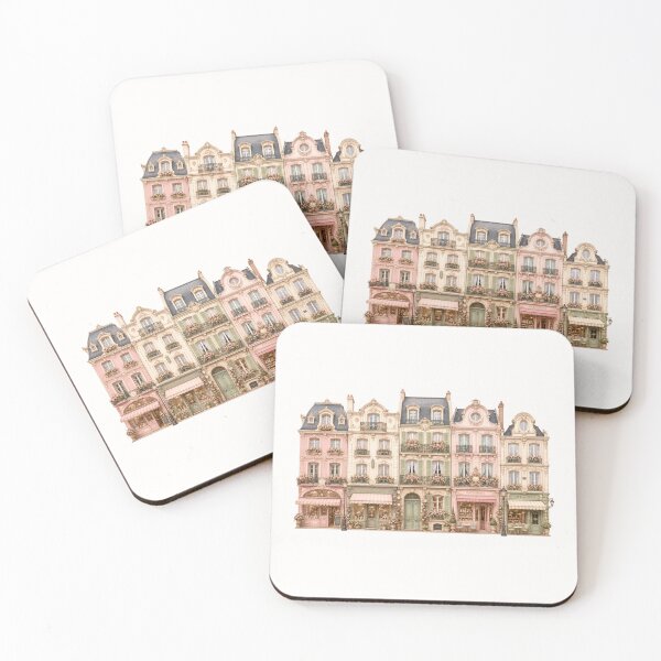 Item preview, Cottagecore European Townhouse Illustration with Roses and Flower Shops designed and sold by looplandger.