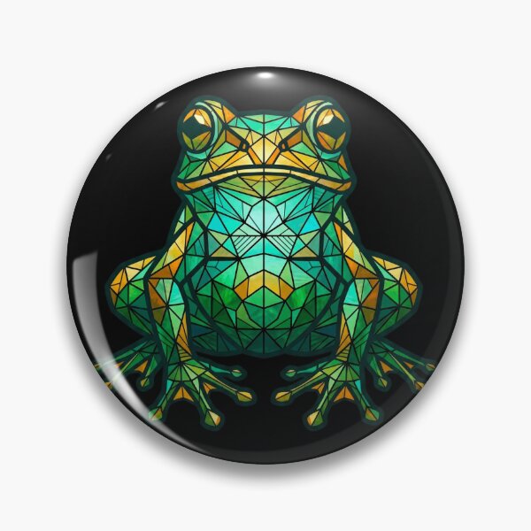 Item preview, Geometric Stained Glass Frog - realistic frog designed and sold by fit-and-fine26.