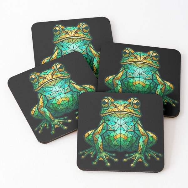 Item preview, Geometric Stained Glass Frog - realistic frog designed and sold by fit-and-fine26.