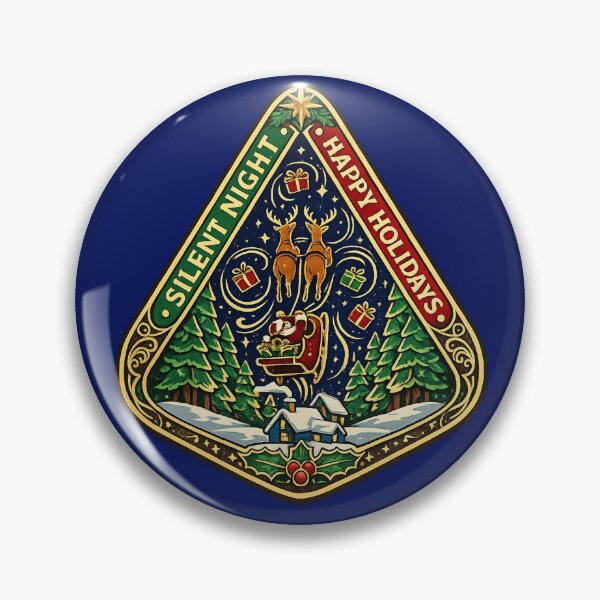 Item preview, Silent Night Santa Sleigh Flying Retro Christmas Patch designed and sold by Log77.