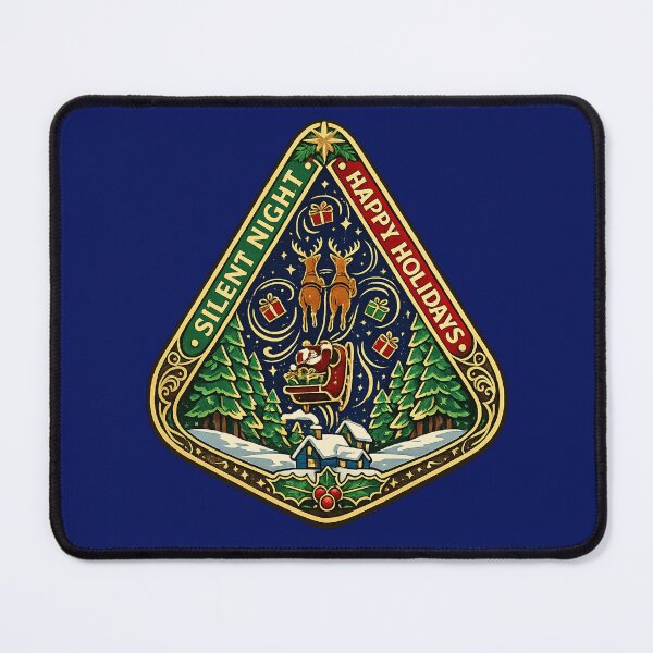 Item preview, Silent Night Santa Sleigh Flying Retro Christmas Patch designed and sold by Log77.