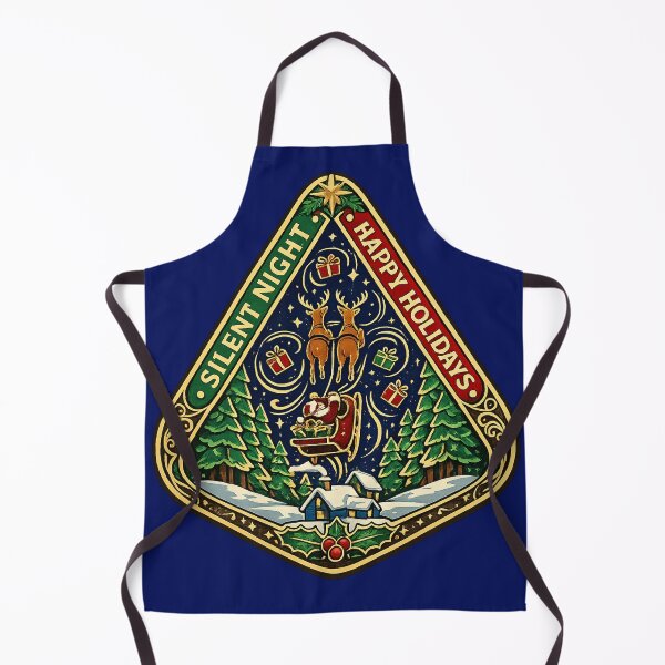 Item preview, Silent Night Santa Sleigh Flying Retro Christmas Patch designed and sold by Log77.