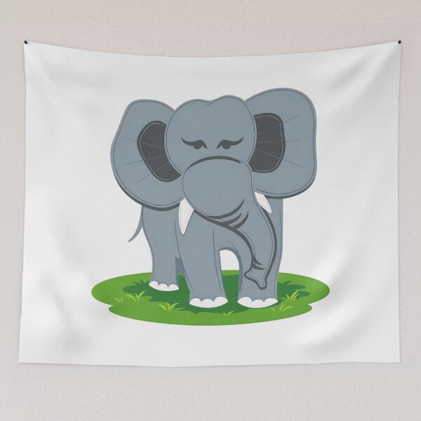 Item preview, Cute Baby Elephant Cartoon – Sweet Jungle Animal Art designed and sold by ROARSOME DESiGNS.