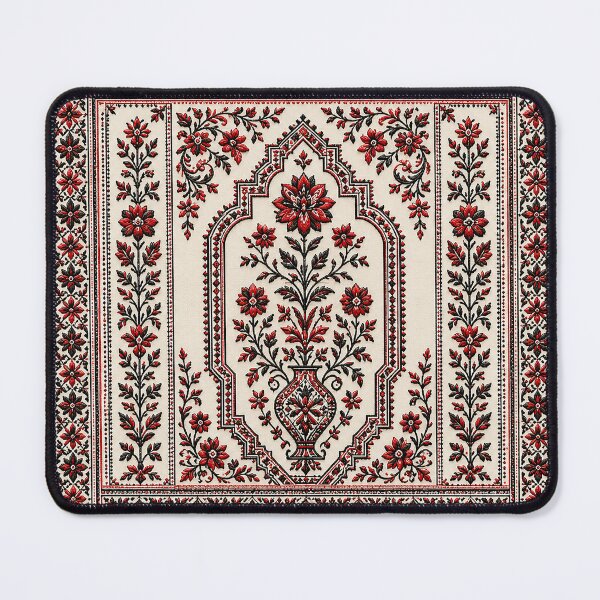 Item preview, Traditional Black and Red Tatreez Geometric Star Palestine Embroidery designed and sold by BrainCurves.