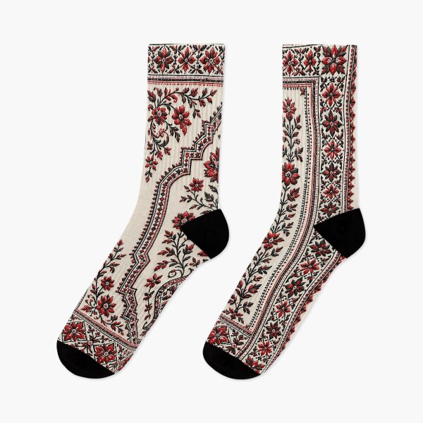 Item preview, Traditional Black and Red Tatreez Geometric Star Palestine Embroidery designed and sold by BrainCurves.