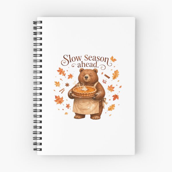 Item preview, Slow Season Ahead Cute Bear Baking Pumpkin Pie Fall designed and sold by AQUILAKREO.