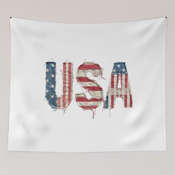 Item preview, Vintage USA Flag Denim Letters designed and sold by Jack W Art.