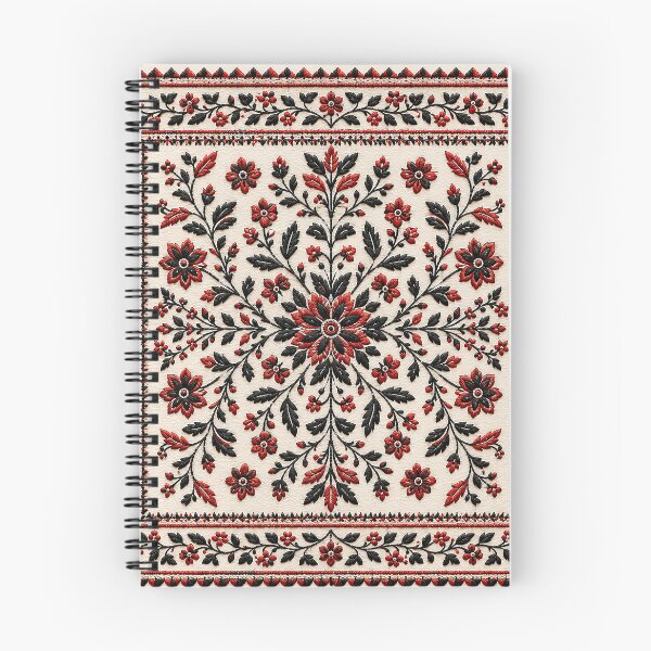 Item preview, Luxury Palestinian Tatreez Carpet Motif Red and Black designed and sold by BrainCurves.