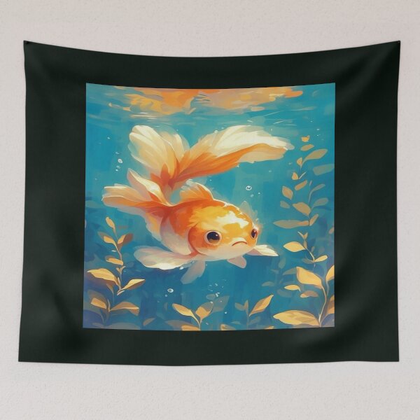 Item preview, Cute Painted Goldfish Artwork  designed and sold by NivyasArtistry.