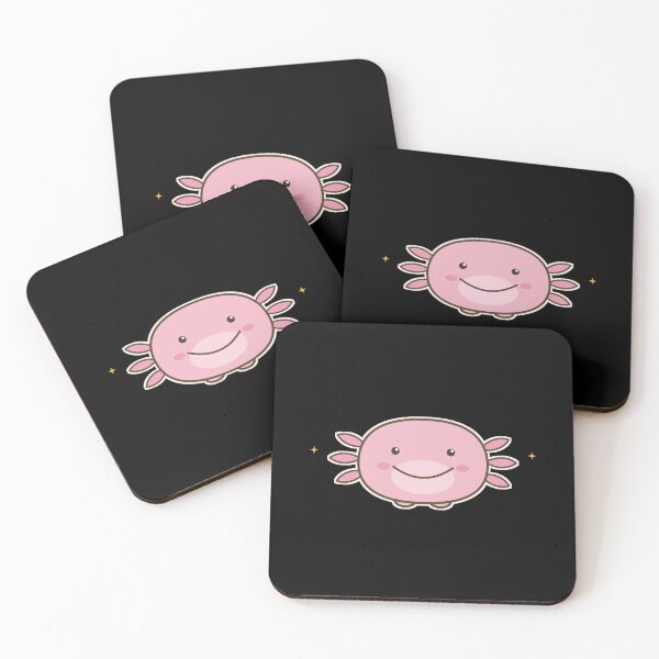 Item preview, Kawaii Pink Axolotl Drinking Strawberry Boba Milk Tea designed and sold by AMS.
