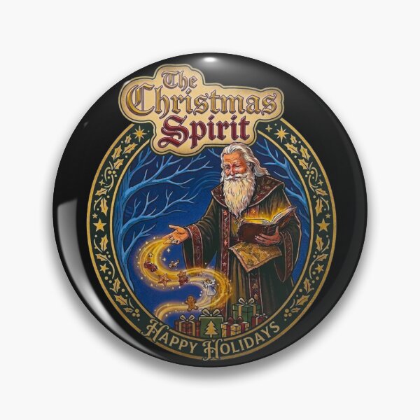 Item preview, The Christmas Spirit Wizard Santa Retro Holiday Emblem designed and sold by Log77.