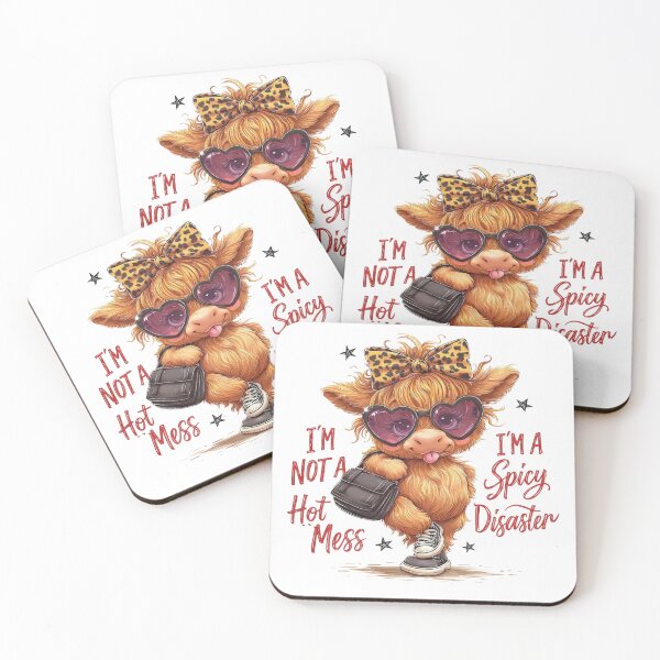 Item preview, Sarcastic Highland Cow, I'm Not Hot Mess I'm Spicy Disaster designed and sold by Jack W Art.