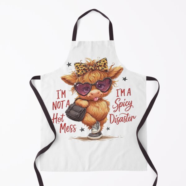Item preview, Sarcastic Highland Cow, I'm Not Hot Mess I'm Spicy Disaster designed and sold by Jack W Art.