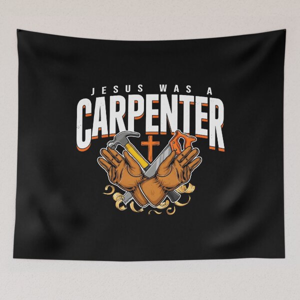 Item preview, Jesus Was a Carpenter Vintage Christian Apparel for Woodworking Enthusiasts designed and sold by Redgiant87x.