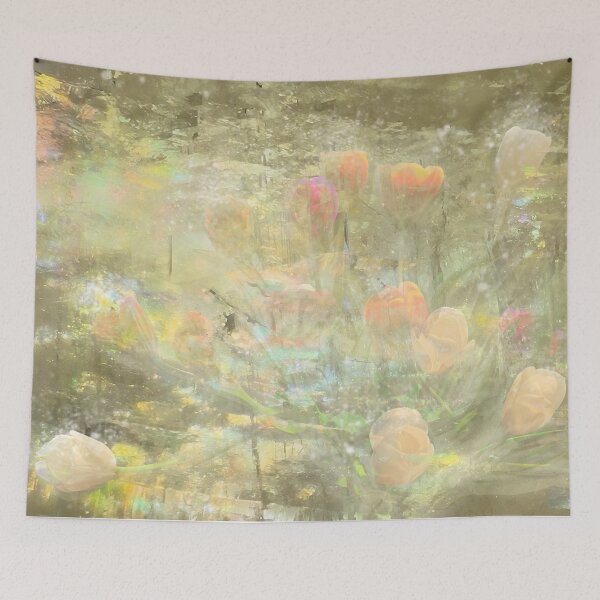 Item preview, Iridescent Tulips Flower Artwork, Mystical Plant Art Print designed and sold by susan-meredith.
