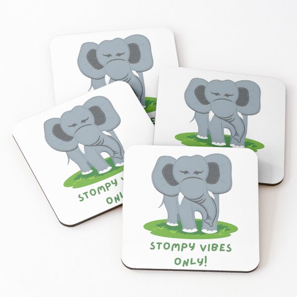 Item preview, Cute Baby Elephant Cartoon – Fun Jungle Positive Vibes Art designed and sold by ROARSOME DESiGNS.