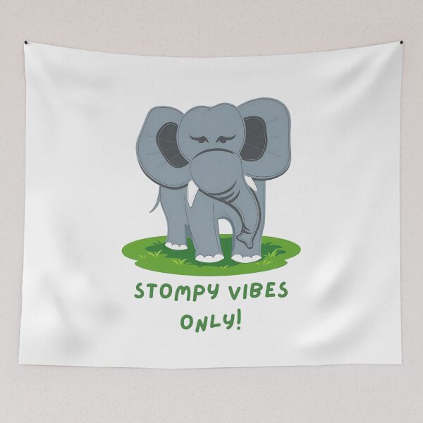 Item preview, Cute Baby Elephant Cartoon – Fun Jungle Positive Vibes Art designed and sold by ROARSOME DESiGNS.