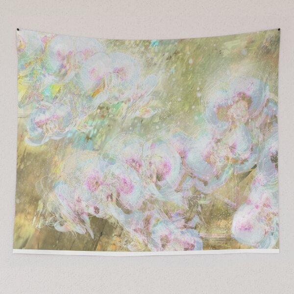 Item preview,  Iridescent Pink Orchid Flower Artwork, Mystical Plant Art Print designed and sold by susan-meredith.