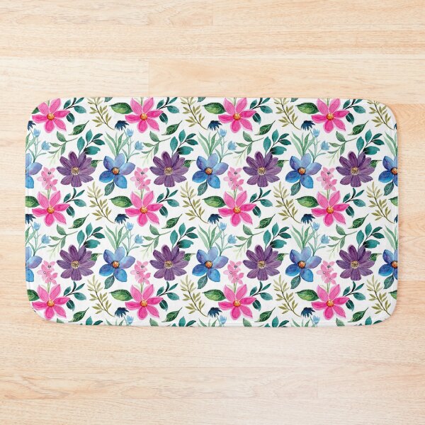 Item preview, Watercolor Wildflower Seamless Pattern in Pink Blue Purple designed and sold by AnyMar2023.