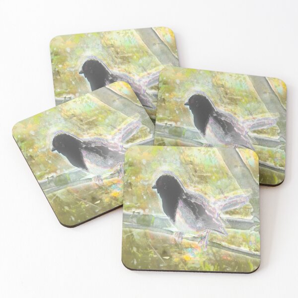 Item preview, Iridescent Towhee Bird on Branch Artwork, Mystical Animal Art Print designed and sold by susan-meredith.