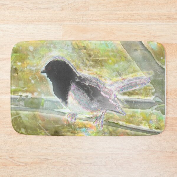 Item preview, Iridescent Towhee Bird on Branch Artwork, Mystical Animal Art Print designed and sold by susan-meredith.