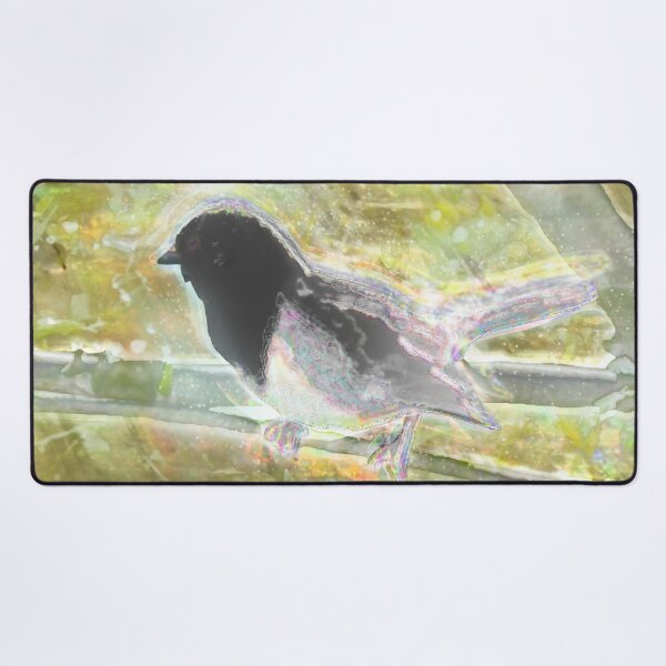 Item preview, Iridescent Towhee Bird on Branch Artwork, Mystical Animal Art Print designed and sold by susan-meredith.