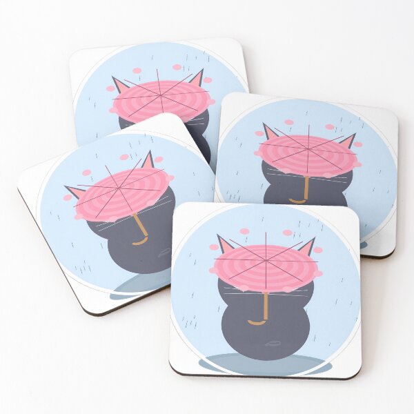 Item preview, Cute Black Cat with Pink Umbrella Sticker designed and sold by Mohitt09.